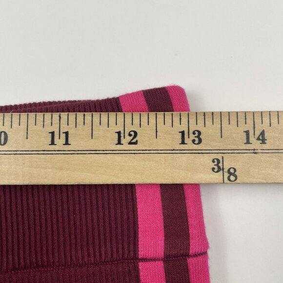 Adidas Ivy Park Ribbed Knit Skinny Leggings Women"s L Burgundy/Pink Stripes - Picture 5 of 7